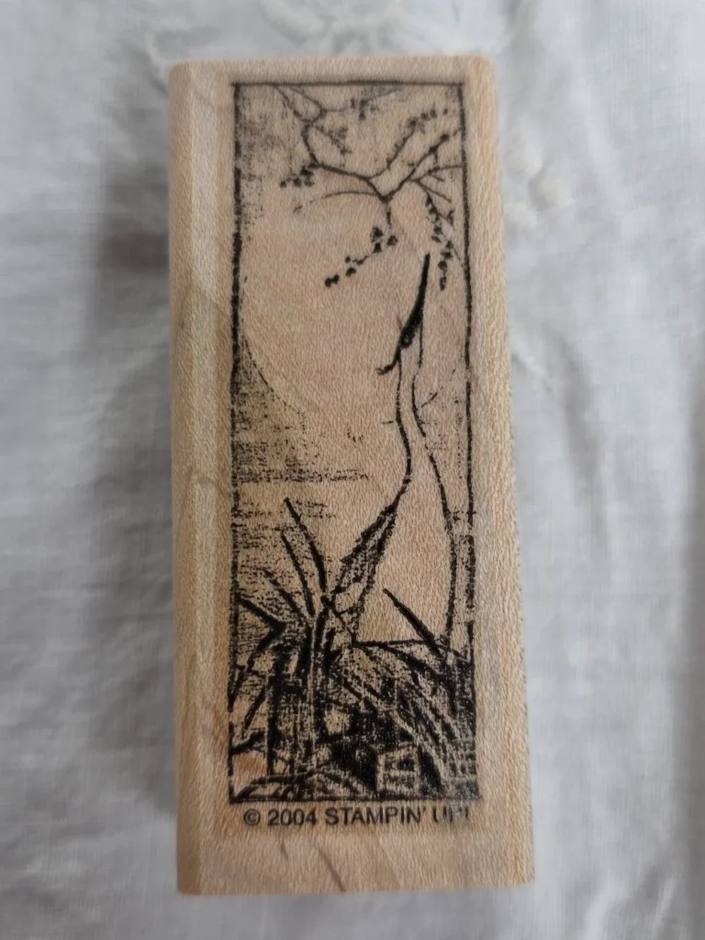 Vintage Stampin Up Oriental Brush Strokes Set of 4Wood Block Stamps 2004 CardArt